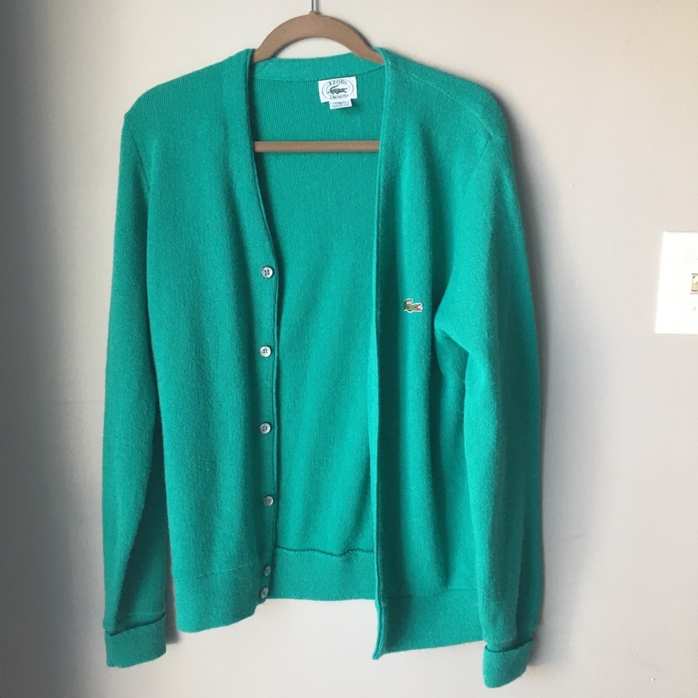 Lacoste Green Cardigan Sweater